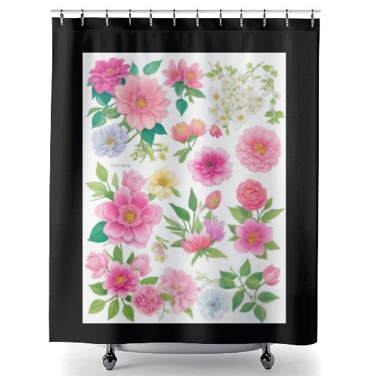Lavender and Lilac Spring Flowers Shower Curtains