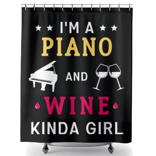 Funny Piano Teacher Women Shower Curtains