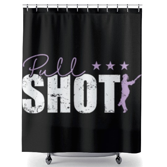 Pull Shot Cricket Shower Curtains
