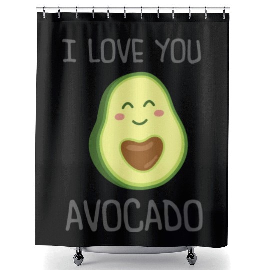 I Love you Avocado Shower Curtains