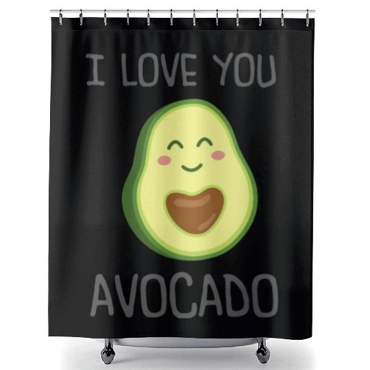 I Love you Avocado Shower Curtains