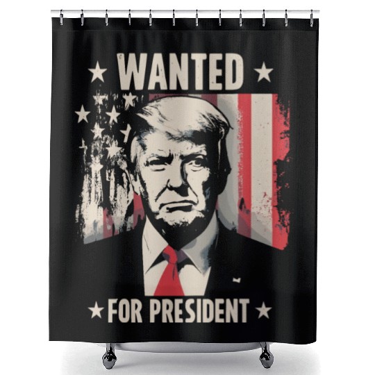 Donald Trump President Elections 2024 Retro Shower Curtains