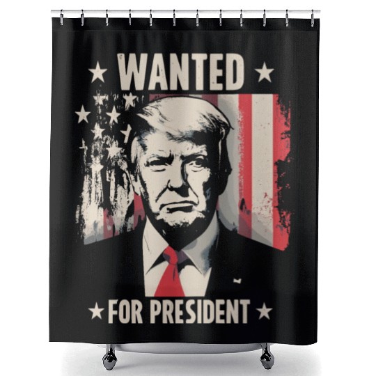 Donald Trump President Elections 2024 Retro Shower Curtains