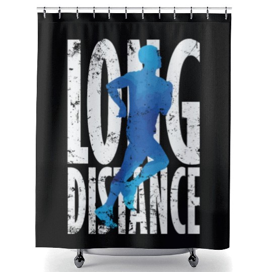 Long Distance Running Shower Curtains