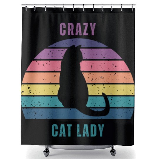 crazy cat lady Shower Curtains