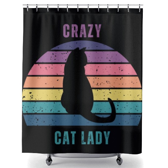 crazy cat lady Shower Curtains