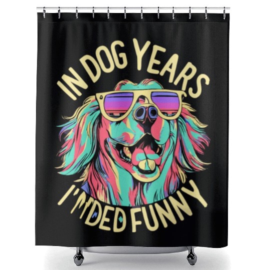 golden retriever design Shower Curtains for dog lover