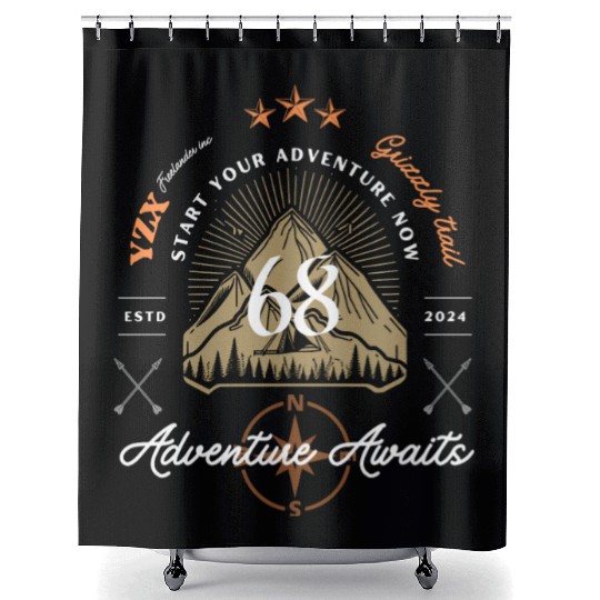 Grizzly trail, adventure awaits Shower Curtains