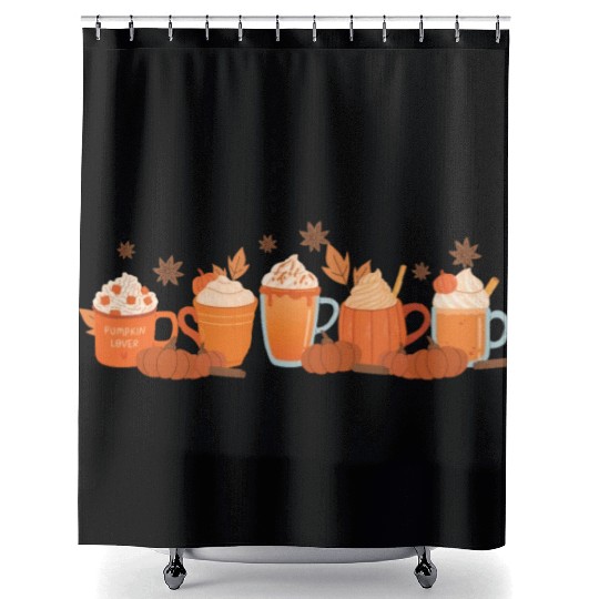 Tis The Season Pumpkin Spice Fall Autumn Season Shower Curtains