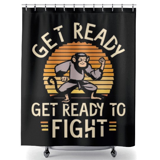 Kung Fu monkey Shower Curtains