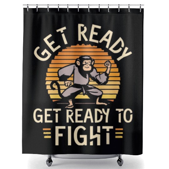 Kung Fu monkey Shower Curtains
