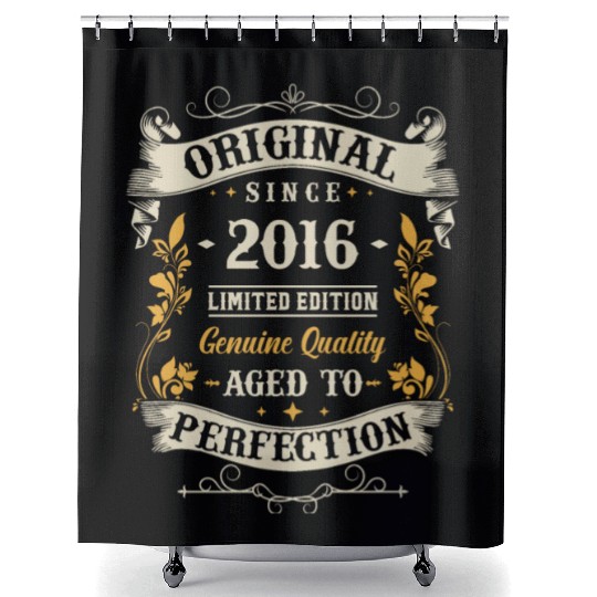 Retro 2016 Birthday Surprise Shower Curtains