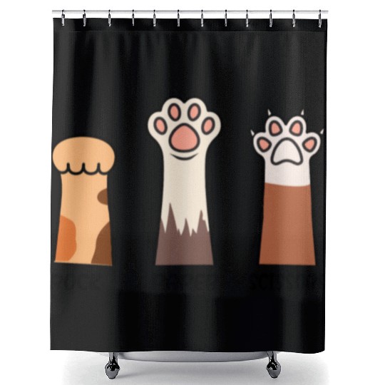 Rock Paper Scissors with Cat Paws Shower Curtains