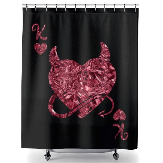 Halloween Card Game King of Hearts Devilish Shower Curtains
