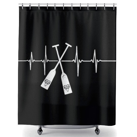 Chinese Dragon Boat Racing Paddles Heartbeat Shower Curtains