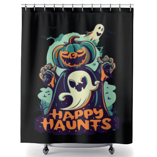 Happy haunts Shower Curtains