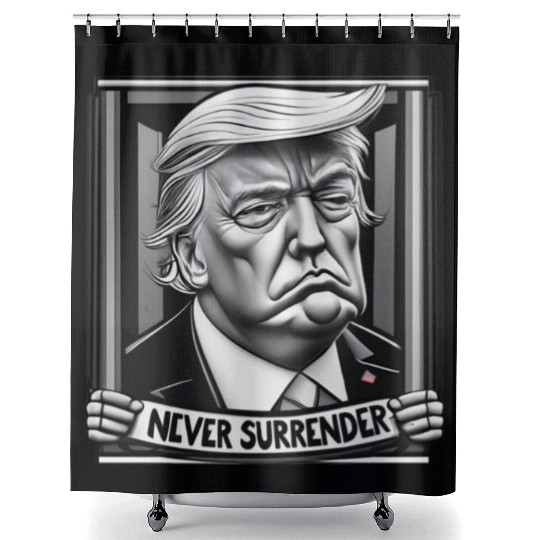 never surrender Trump Shower Curtains