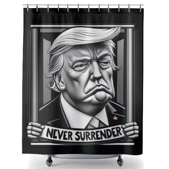 never surrender Trump Shower Curtains