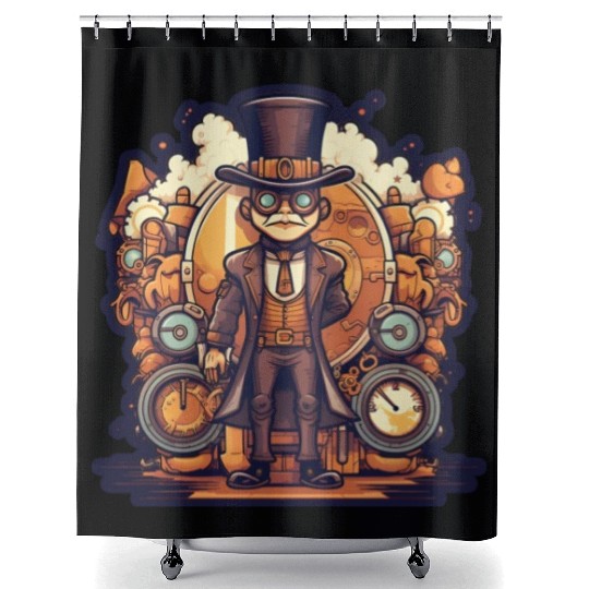 Steampunk Streetwear Shower Curtains