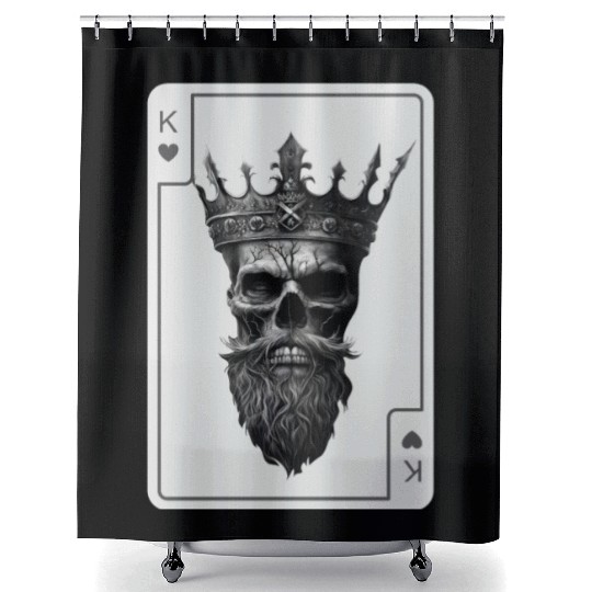 King of Hearts Creepy Card Game Poker Shower Curtains