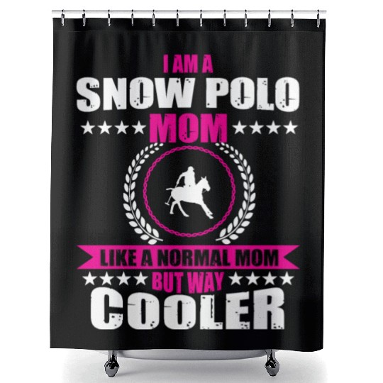 Snow Polo Mom Saying Women Shower Curtains