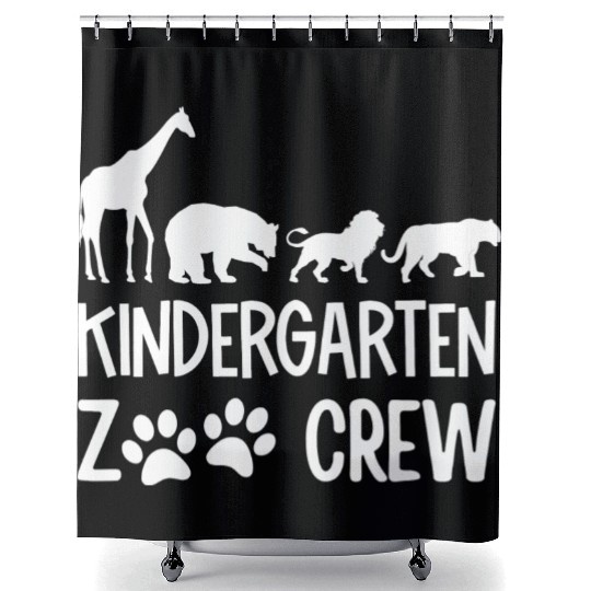Kindergarten Zoo Crew Matching Teacher Students Shower Curtains
