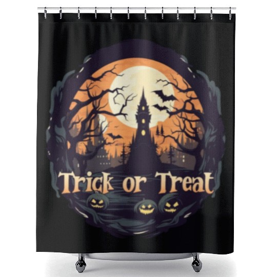 Halloween trick or treat Shower Curtains