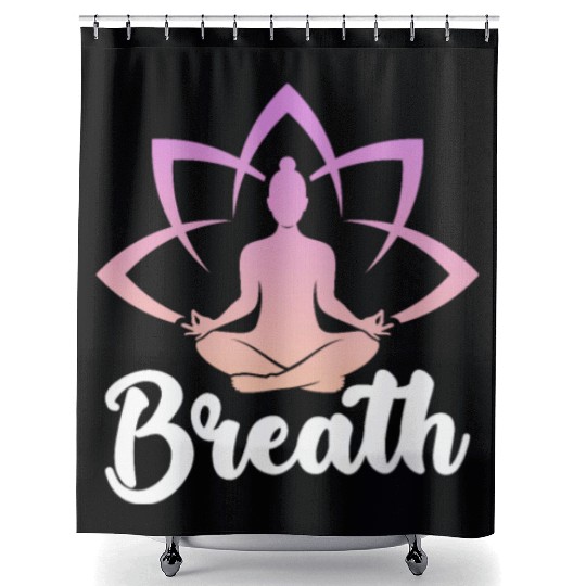 Breath Yoga Meditation Shower Curtains