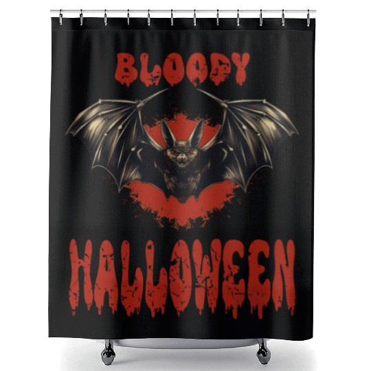 Bloody Halloween Vampire Bat Spooky Shower Curtains