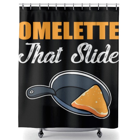 Omelette that Slide Chef or Cook Gift Shower Curtains