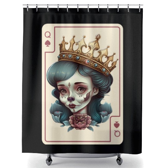 Poker Card Game Scary Halloween Cards Shower Curtains