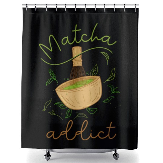 Green Tea Lover Japanese Matcha Latte Drink Matcha Shower Curtains