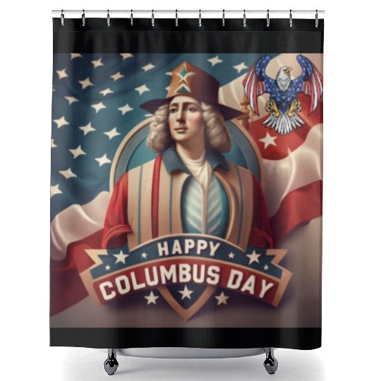 happy columbus day Shower Curtains