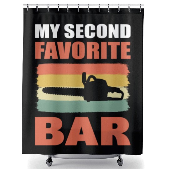 Funny Chainsaw Logger Shower Curtains