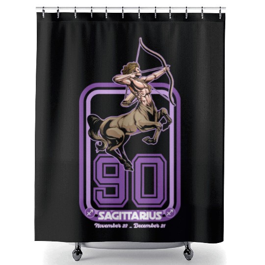 Sagittarius Born in 1990 Zodiac star sign horoscop Shower Curtains