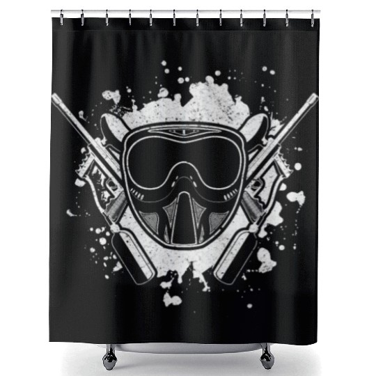Paintball Player Paintballer - Paintball Gun Shower Curtains