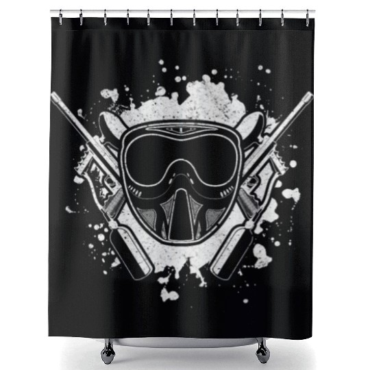 Paintball Player Paintballer - Paintball Gun Shower Curtains
