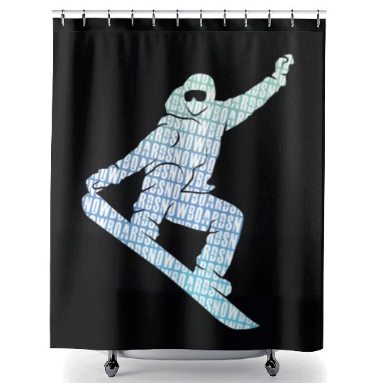 Snowboarder Cool Freestyle Snowboarding Shower Curtains