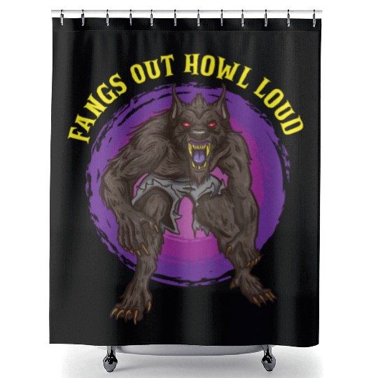 Funny Horror Werewolf Lycanthropy Full Moon Shapes Shower Curtains