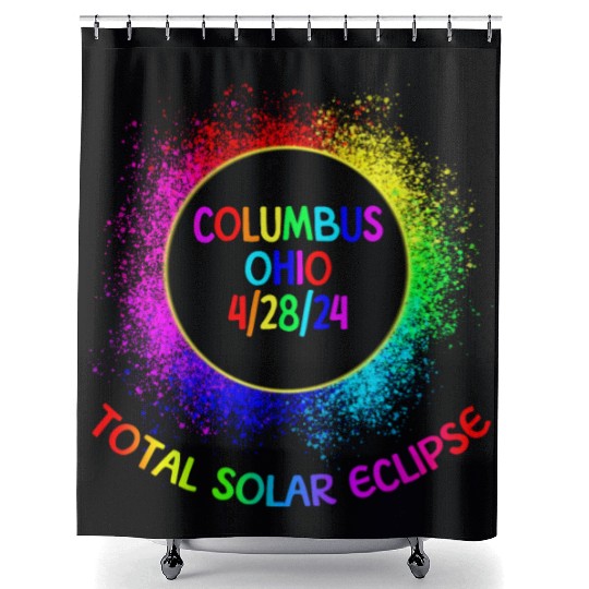 Total Solar Eclipse Columbus Ohio 4/28/24 Kids Shower Curtains