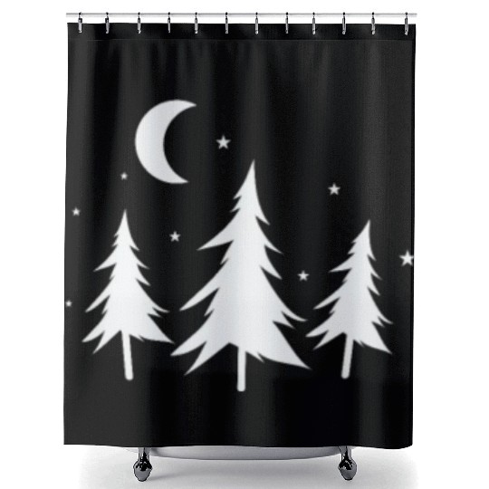 Forest at Night Nature Forest Environment Shower Curtains