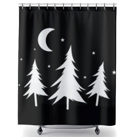Forest at Night Nature Forest Environment Shower Curtains