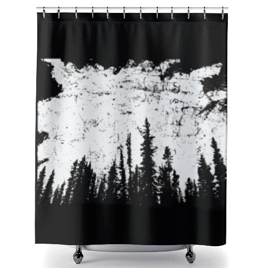 Forest at Night Nature Leaves Environment Shower Curtains