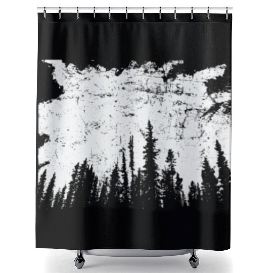 Forest at Night Nature Leaves Environment Shower Curtains