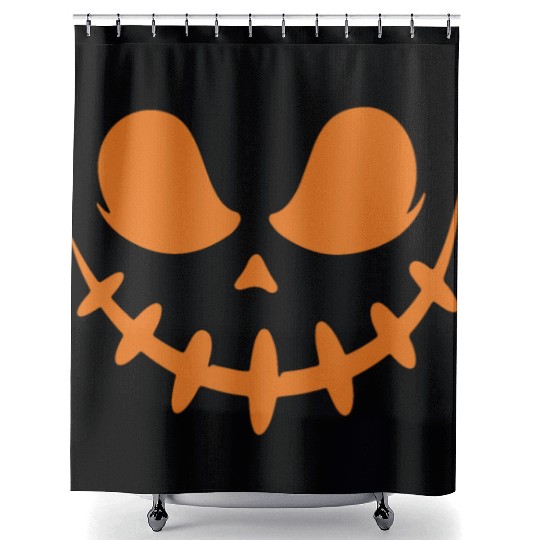 Jack O Lantern Scary Carved Pumpkin Face Halloween Shower Curtains