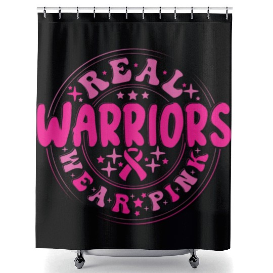 Real Warriors Wear Pink Shower Curtains