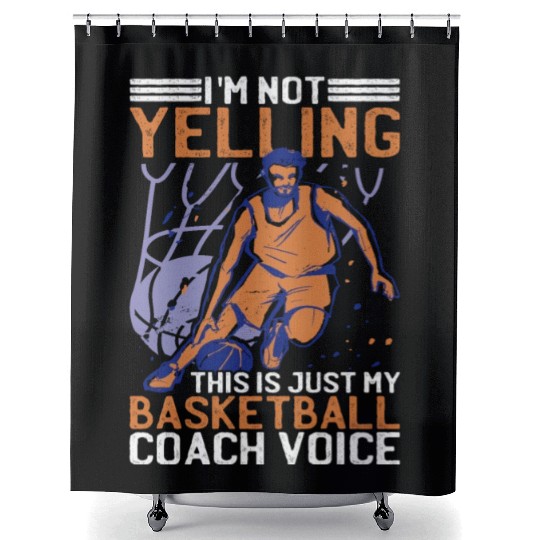 This Is Just My Basketball Coach Voice 2 Shower Curtains