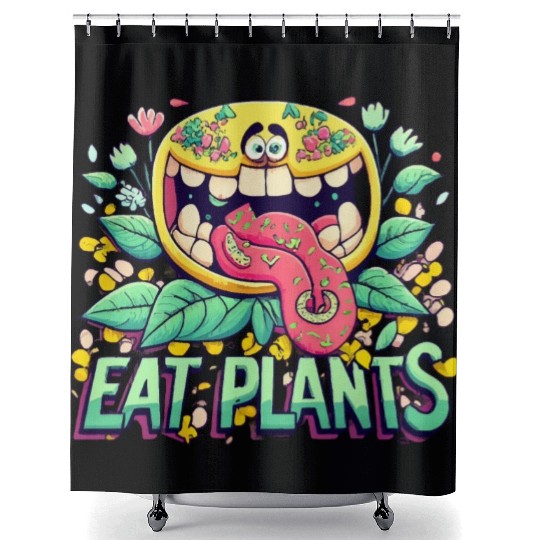 Eat Plants Shower Curtains