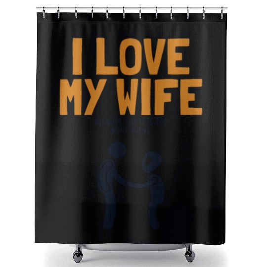 I Love My Wife Hunt Aliens Ufo Conspiracy Alien Shower Curtains
