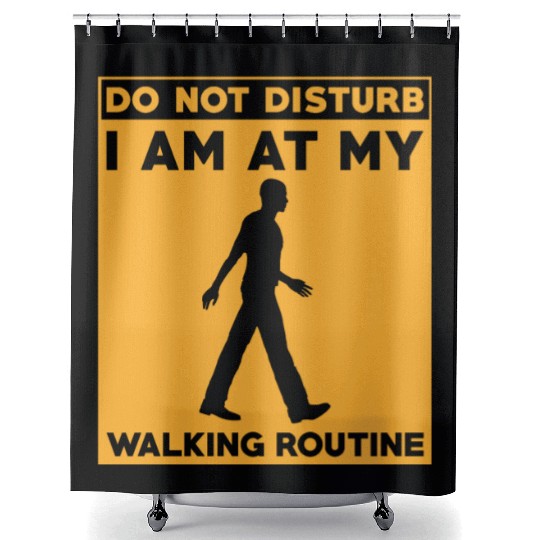 Walking Routine Fitness Design - Do Not Disturb Shower Curtains